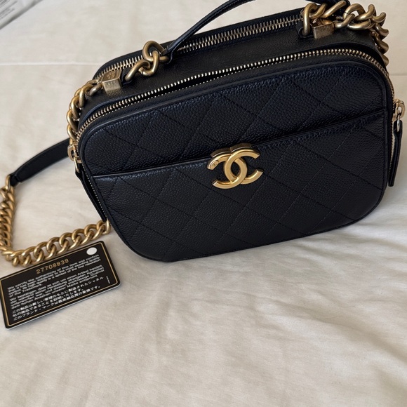 CHANEL Handbags - Chanel Black Quilted Crossbody with Gold Chain “AUTHENTIC”